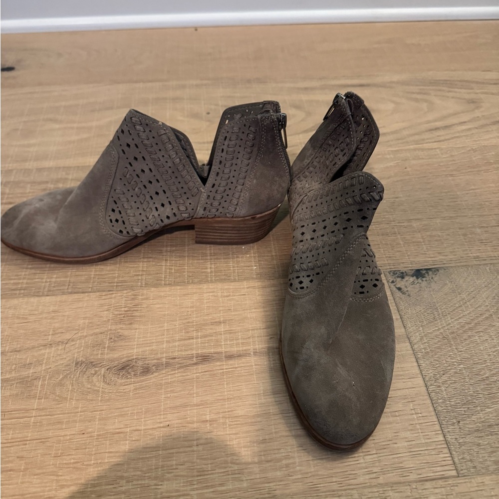 Vince Camuto Brown Ankle Booties with Suede Finish